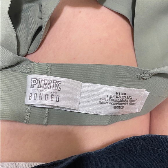 🎱Bitter Sage Green PINK Victoria Secret Bonded Bralette ! - Picture 6 of 9